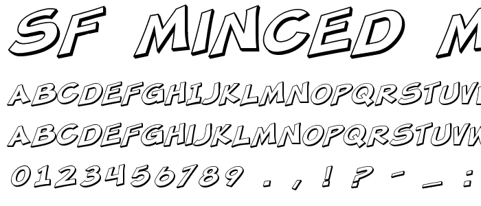 SF Minced Meat Shaded Oblique font